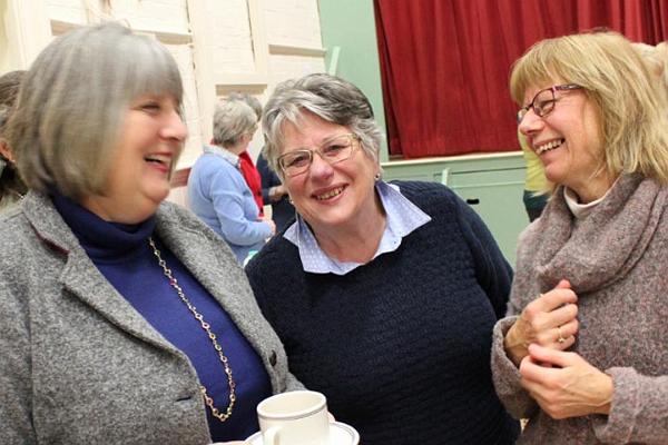 2 Lucky bursary winners Julie and Angie congratulated by   Linda.jpg